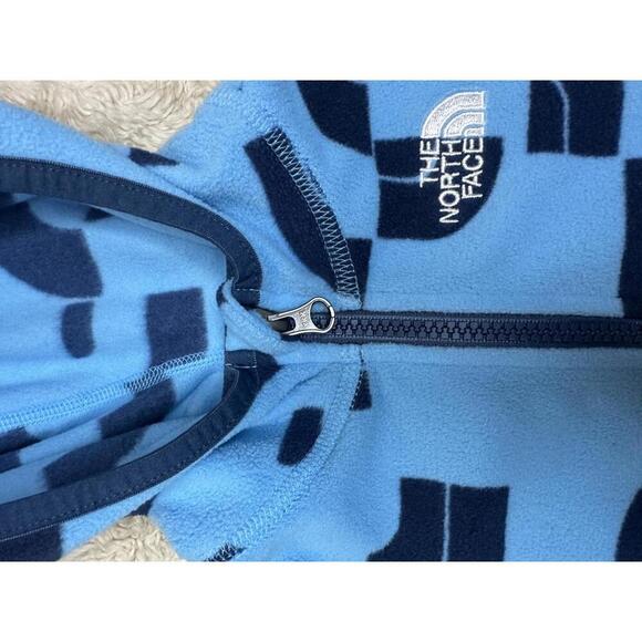 The North Face Glacier sky blue/navy full zip fleece hoodie Size 6-12 Months - Picture 4 of 8